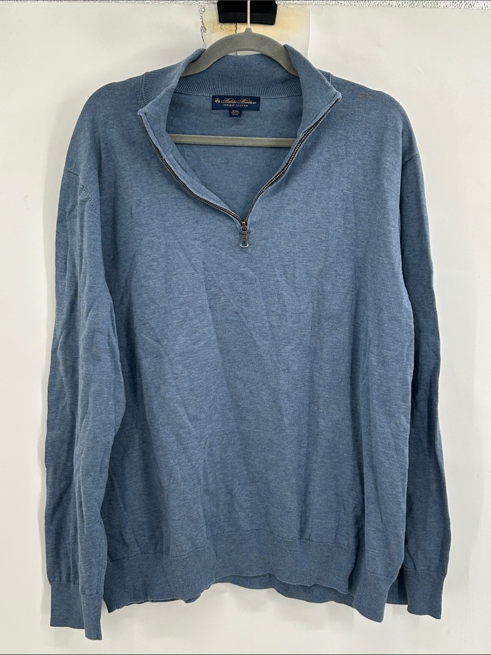 Brooks Brothers Sweater Men's 100% Supima Cotton 1/4 Zip Pullover Size XXL